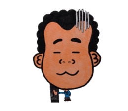 Middle-aged man of a punch perm. sticker #3748135