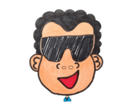 Middle-aged man of a punch perm. sticker #3748136