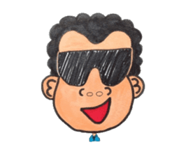 Middle-aged man of a punch perm. sticker #3748136