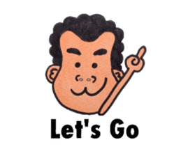 Middle-aged man of a punch perm. sticker #3748137