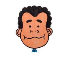 Middle-aged man of a punch perm. sticker #3748140