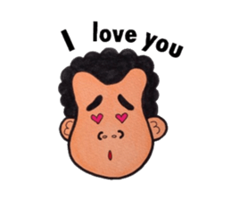 Middle-aged man of a punch perm. sticker #3748141