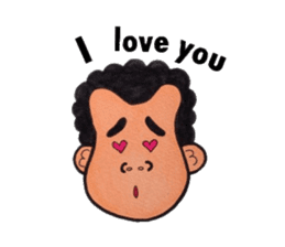 Middle-aged man of a punch perm. sticker #3748141