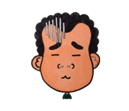 Middle-aged man of a punch perm. sticker #3748142