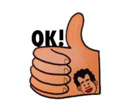 Middle-aged man of a punch perm. sticker #3748143