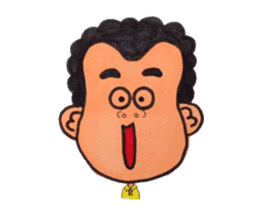 Middle-aged man of a punch perm. sticker #3748144