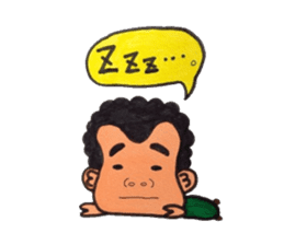 Middle-aged man of a punch perm. sticker #3748145