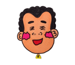 Middle-aged man of a punch perm. sticker #3748149