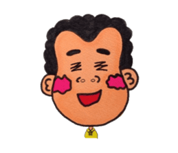 Middle-aged man of a punch perm. sticker #3748149