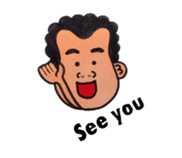 Middle-aged man of a punch perm. sticker #3748150