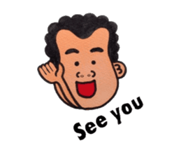 Middle-aged man of a punch perm. sticker #3748150