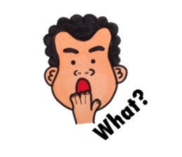 Middle-aged man of a punch perm. sticker #3748151