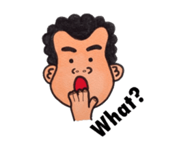 Middle-aged man of a punch perm. sticker #3748151