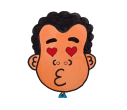 Middle-aged man of a punch perm. sticker #3748153