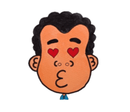 Middle-aged man of a punch perm. sticker #3748153