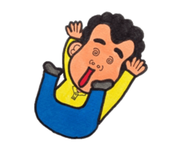 Middle-aged man of a punch perm. sticker #3748159