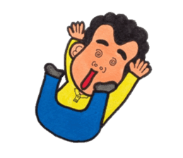 Middle-aged man of a punch perm. sticker #3748159