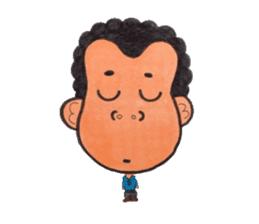 Middle-aged man of a punch perm. sticker #3748161