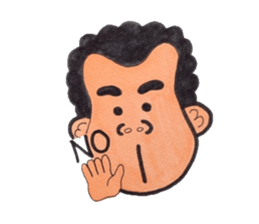 Middle-aged man of a punch perm. sticker #3748162