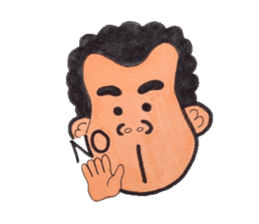 Middle-aged man of a punch perm. sticker #3748162