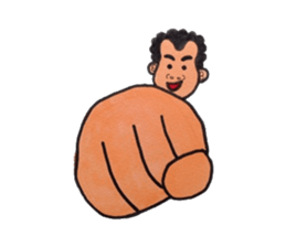 Middle-aged man of a punch perm. sticker #3748163