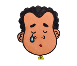 Middle-aged man of a punch perm. sticker #3748164