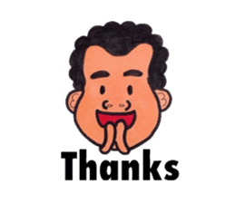 Middle-aged man of a punch perm. sticker #3748165