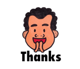 Middle-aged man of a punch perm. sticker #3748165