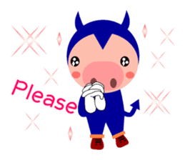 Small devil piglet "Deviton"2 sticker #3749585