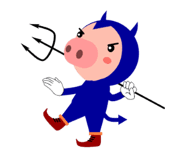 Small devil piglet "Deviton"2 sticker #3749587