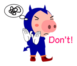 Small devil piglet "Deviton"2 sticker #3749589