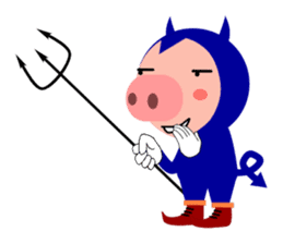 Small devil piglet "Deviton"2 sticker #3749597