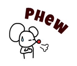 Pure white mouse (English Ver.) sticker #3750572