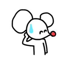 Pure white mouse (English Ver.) sticker #3750575