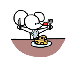 Pure white mouse (English Ver.) sticker #3750585