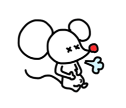 Pure white mouse (English Ver.) sticker #3750586
