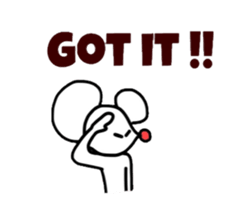 Pure white mouse (English Ver.) sticker #3750596