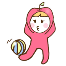 Apple girl's cute life sticker #3751710