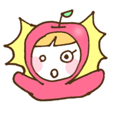 Apple girl's cute life sticker #3751711