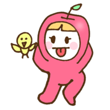 Apple girl's cute life sticker #3751714
