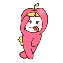 Apple girl's cute life sticker #3751723