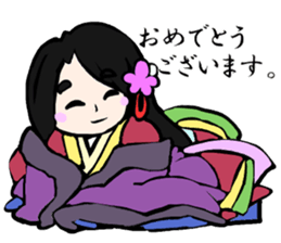 Twelve-layered ceremonial kimono sticker #3753076