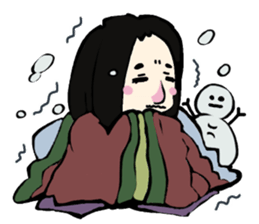 Twelve-layered ceremonial kimono sticker #3753081