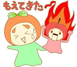 A cherry puppet and tangerine girl sticker #3757570