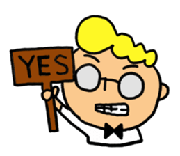 Glasses boy's happy days sticker #3758969