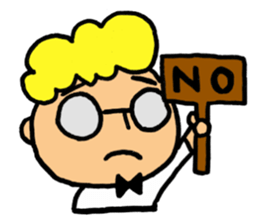 Glasses boy's happy days sticker #3758970