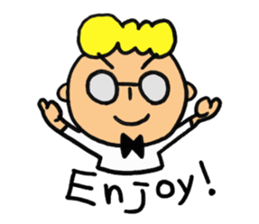 Glasses boy's happy days sticker #3758971