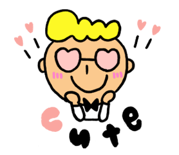 Glasses boy's happy days sticker #3758974