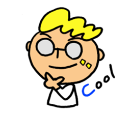 Glasses boy's happy days sticker #3758975