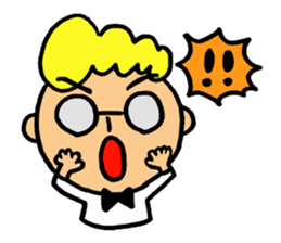 Glasses boy's happy days sticker #3758980